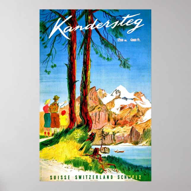 Póster Acampada en Kandersteg, Suiza (Frente)
