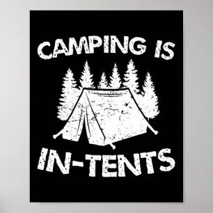 Póster Acampar es en tiendas de campaña - Juego de palabr