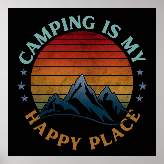PÓSTER ACAMPAR ES MI LUGAR FELIZ  (Frente)