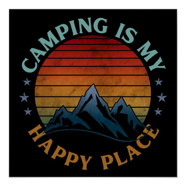 PÓSTER ACAMPAR ES MI LUGAR FELIZ  (Anverso)
