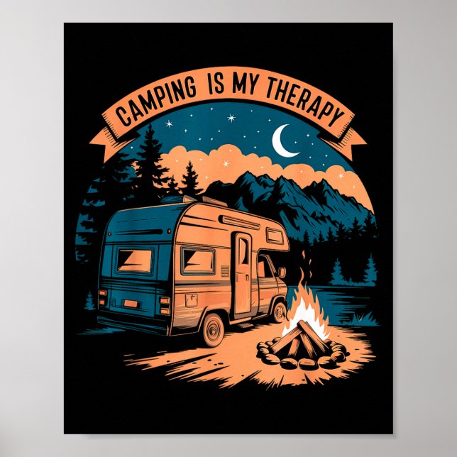 Póster Acampar es mi terapia (Frente)