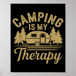 Póster Acampar es mi terapia