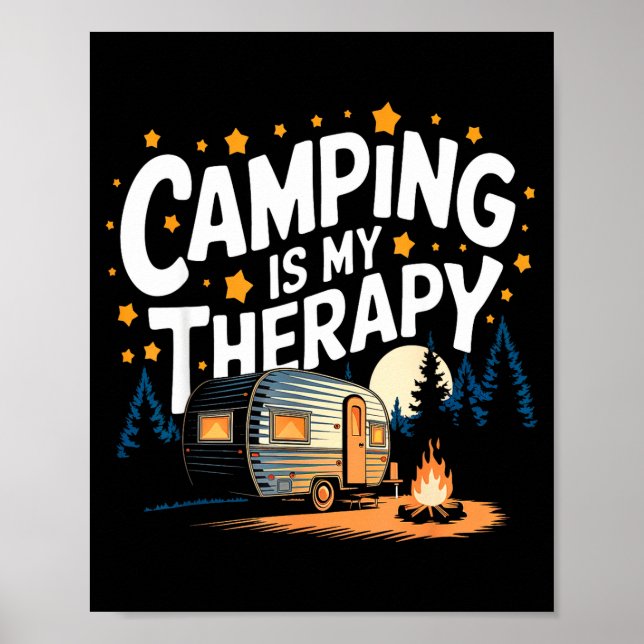 Póster Acampar es mi terapia  (Frente)