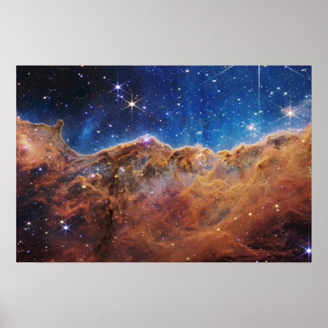 Póster Acanos cósmicos Carina Nebula James Telescopio Web (Frente)