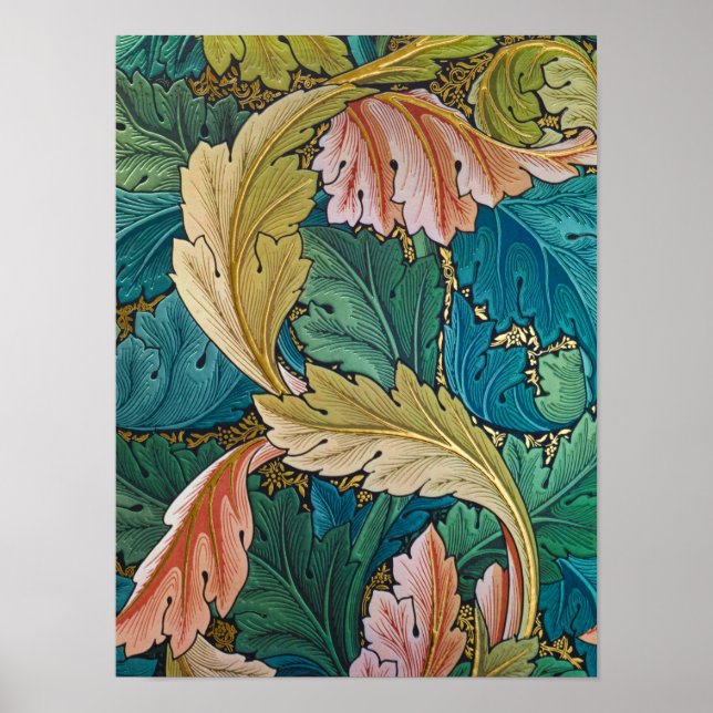 Póster Acanthus, Papel pintado de William Morris (Frente)