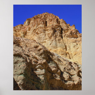 Póster Acantilado del Desierto Dorado Bajo Cielo Azul