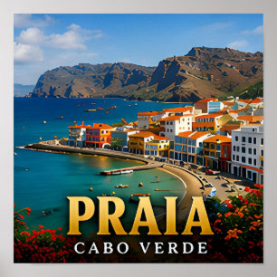 Póster Acantilados Atlánticos y Belleza Islena de Praia