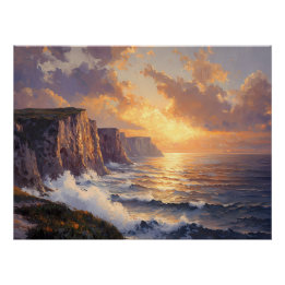 Póster Acantilados Costeros al Atardecer
