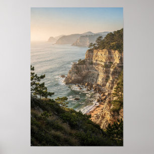Póster Acantilados Costeros Dorados 12 x 18