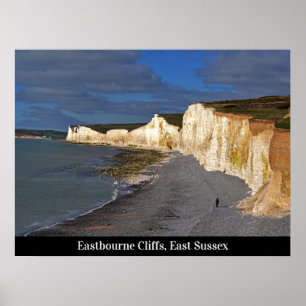 Póster Acantilados de Eastbourne en vacaciones en el este