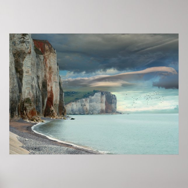 Póster Acantilados de la costa de Normandía (Frente)