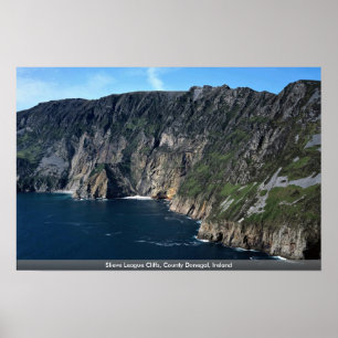 Póster Acantilados de la liga de Slieve, condado Donegal,