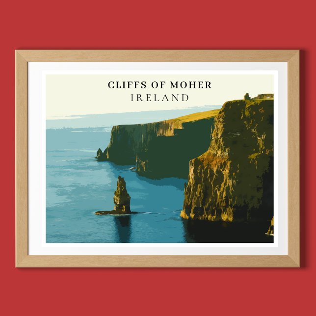 Póster Acantilados De Moher, Irlanda De Estilo Retro (Subido por el creador)