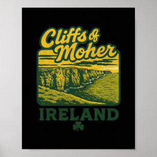 Póster Acantilados de Moher Irlanda Retiro Retro Monument