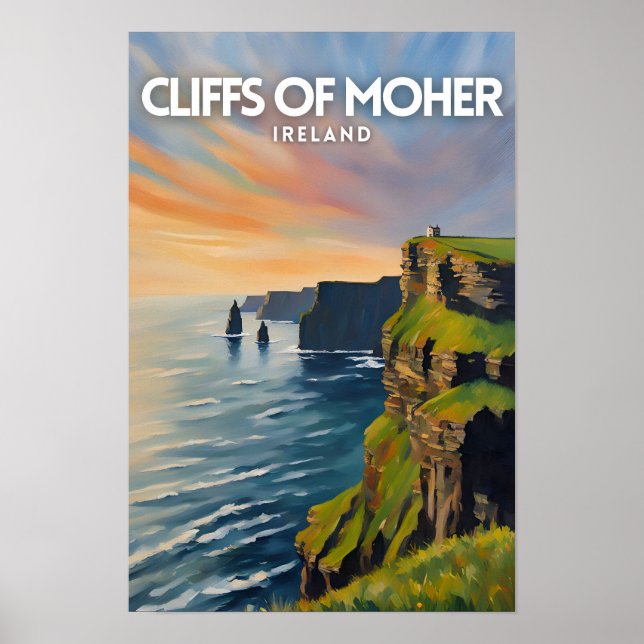Póster Acantilados de Moher Travel Art Poster (Frente)
