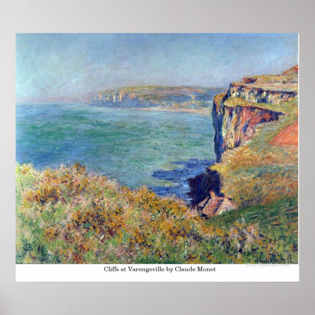 Póster Acantilados de Varengeville por Claude Monet (Frente)