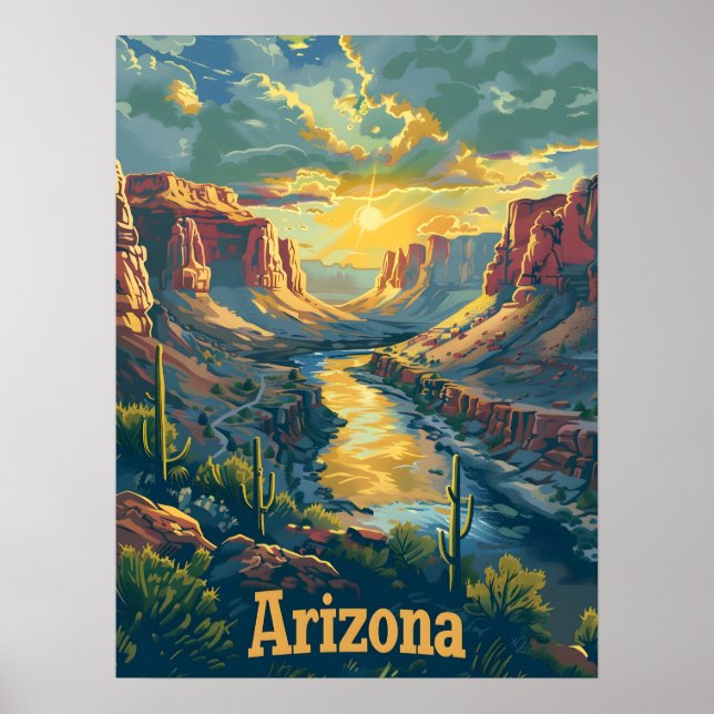 Póster Acantilados del desierto de Arizona (Frente)