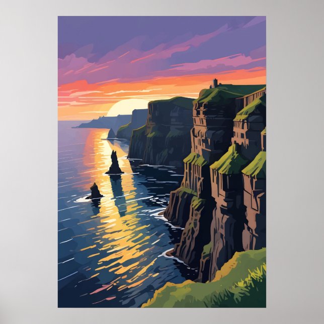 Póster Acantilados del paisaje de Moher (Frente)
