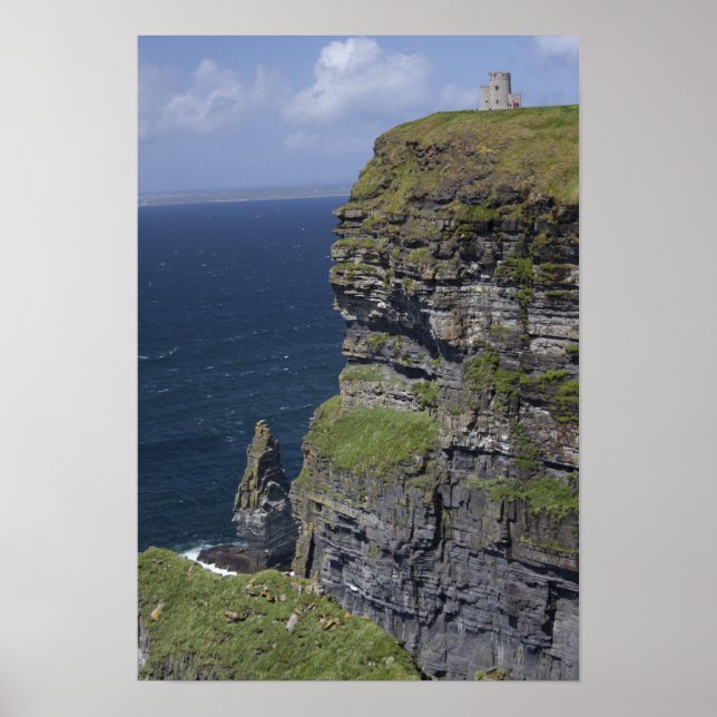 Póster Acantilados escénicos de Moher y Torre de O'Brien (Frente)