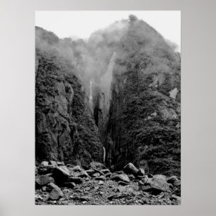 Póster Acantilados rocosos en el glaciar de Fox