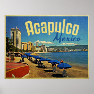 Póster Acapulco México Viajes de época