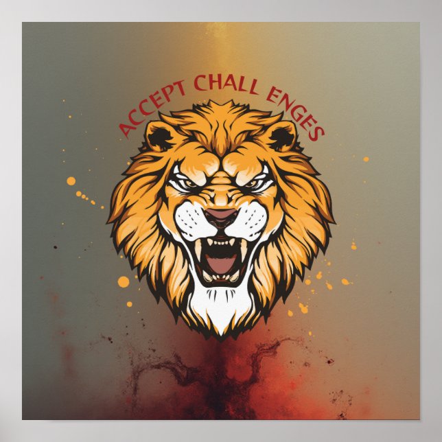 Póster Accept Challenges – Motivational Quote Design (Frente)