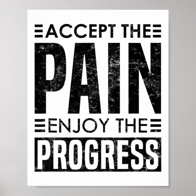 Póster Accept The Pain - Uplifting Bodybuilding  (Frente)