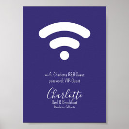 Póster Acceso Wi-Fi Moderno Blanco Púrpura
