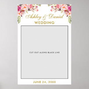 Póster Accesorio para cabina de fotos de boda Floral Ro