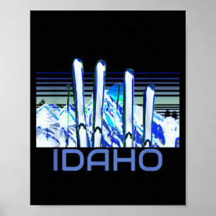 Póster accesorios de esquí de Idaho retro esquí de Idaho