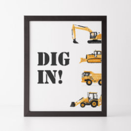 Póster Accidentes de cumpleaños de vehículo de construcci