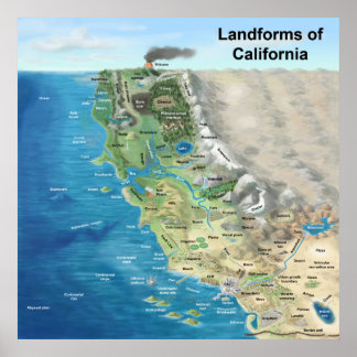 Póster Accidentes geográficos de California