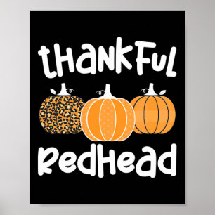 Póster Acción de Gracias en Redhead, mujer de cabello roj
