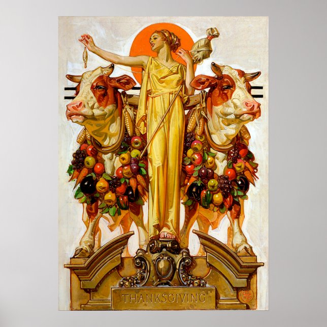 Póster Acción de Gracias - Leyendecker
