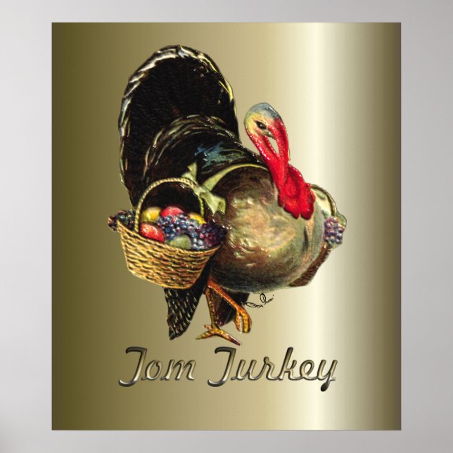 Póster Acción de Gracias Tom Turkey (Frente)