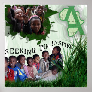Póster Acción en el Poster Infantil Africano
