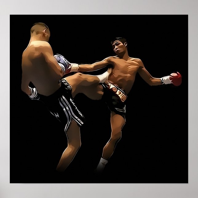 Póster Acción Muay Thai de Boxeo (Frente)