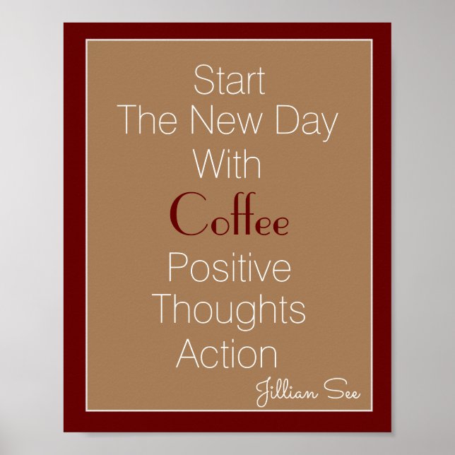 Póster Acción Nuevo Día de Pensamientos Positivos para Ca (Frente)