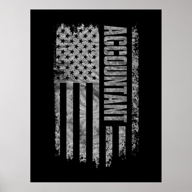 Póster Accountant USA Flag Distressed design (Frente)