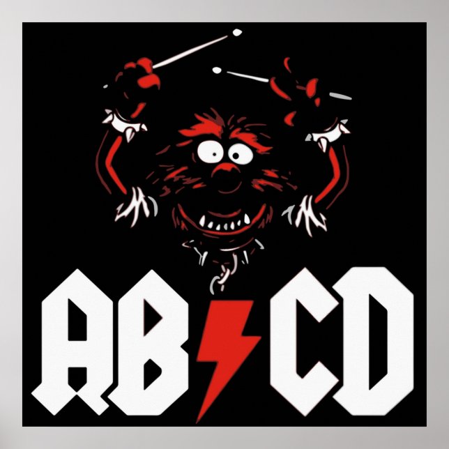 Póster ACDC de tambor animal (Frente)