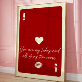 Póster Ace of Hearts Love Cita Pared de moda estética