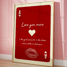 Ace of Hearts Te Ama Más Tarjeta Romántica De Juga