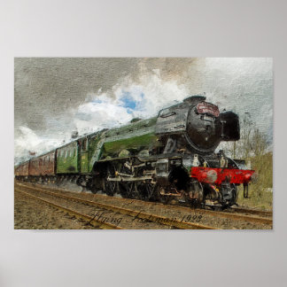 Póster Aceite de Escocia volante ilustracion de pintura