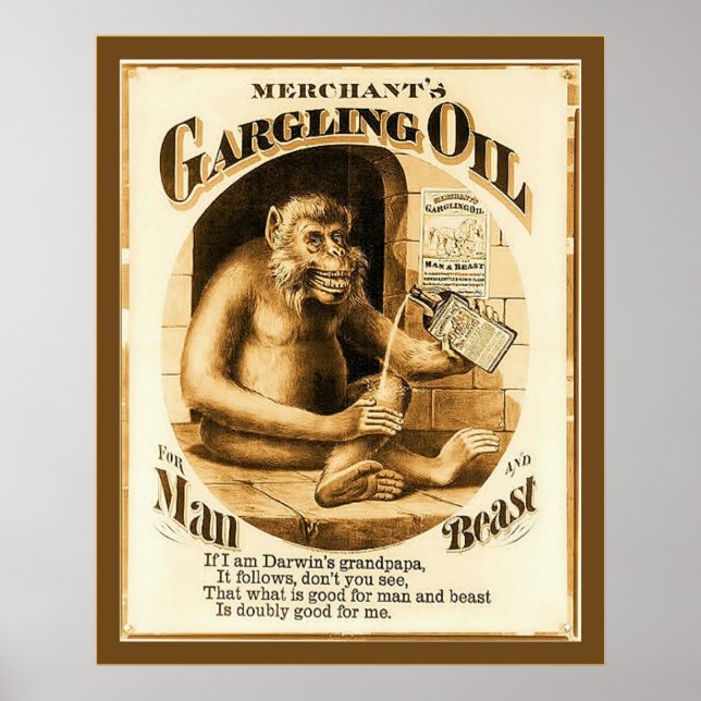 Póster Aceite de garganta del comerciante ~ Publicidad de (Frente)