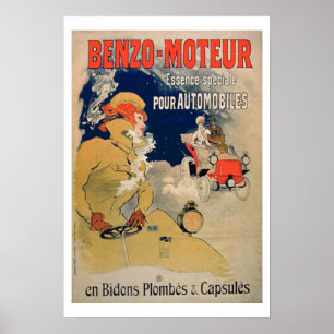 Póster Aceite de motor "benzo-Moteur" de la publicidad de
