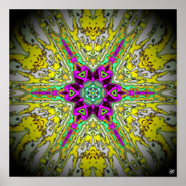 Póster Aceite de nabina y vinagre - patrón colorido v1 (Frente)