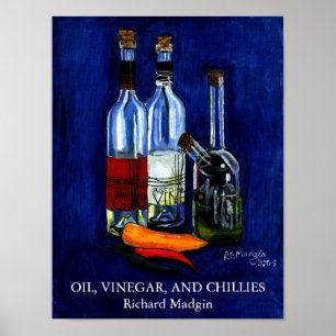 Póster Aceite, vinagre, y chiles
