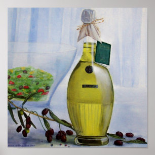 Póster Aceitunas y aceite