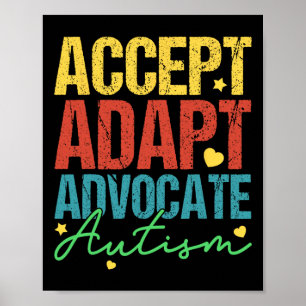 Póster Aceptar Adaptación Defender Autismo Conciencia Mes