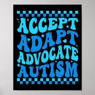Póster Aceptar Adaptación Defender Autismo Conciencia Mes